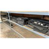 Image 4 : GREY METAL ADJUSTABLE SHELVING UNIT WITH ASSORTED WHIT/BLACK PLASTIC MATERIAL & 2 BOXES OF