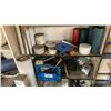 Image 5 : 2 WOODEN BOOKSHELVES WITH ASSORTED PLASTIC, VENTING, TRIM & MORE