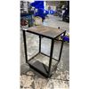 Image 1 : SMALL METAL 2 TIER MOBILE CART WITH HOOKS