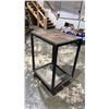 Image 2 : SMALL METAL 2 TIER MOBILE CART WITH HOOKS