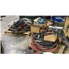 Image 1 : 3 PALLETS OF ASSORTED HOSE, ELECTRICAL CORDS, BANDING CLIPS, TWINE, BATTERY CHARGERS, LIGHTS,
