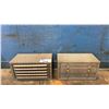 Image 1 : 2 HUOT GREY METAL BENCH TOP DRILL BIT STORAGE CABINETS WITH ASSORTED DRILL BIT CONTENTS