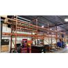 Image 2 : 19 BAYS OF ORANGE INDUSTRIAL PALLET RACKING WITH MESH DECKING APPROX 22- 16' UPRIGHTS,