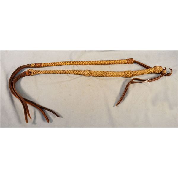 (2) Rawhide braided quirts