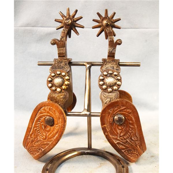 Silver inlaid Target spurs