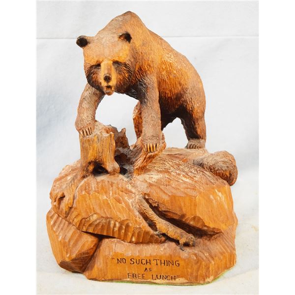Latum, wood carving, No Such Thing As A Free Lunch
