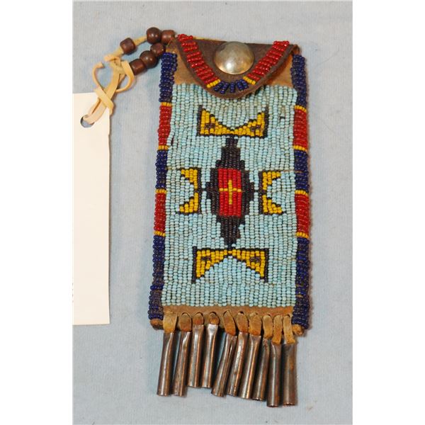 Indian beaded whetstone/knife sheath