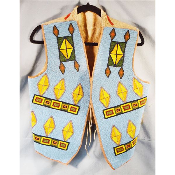 Beaded buckskin vest