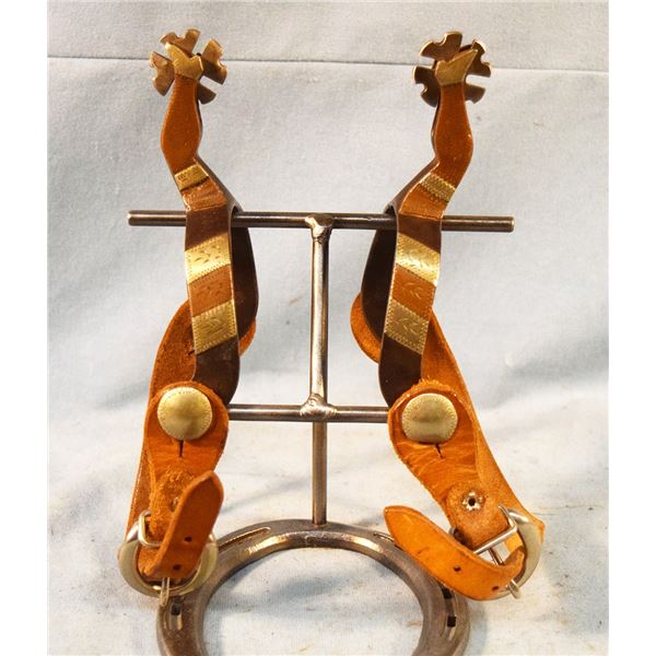 Hall lady leg silver & copper mounted spurs