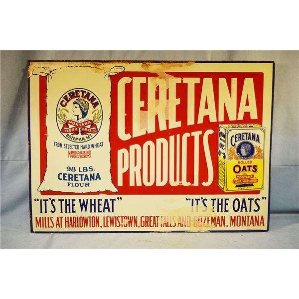 Ceretana vintage tin enameled sign, 19" x 28", rare