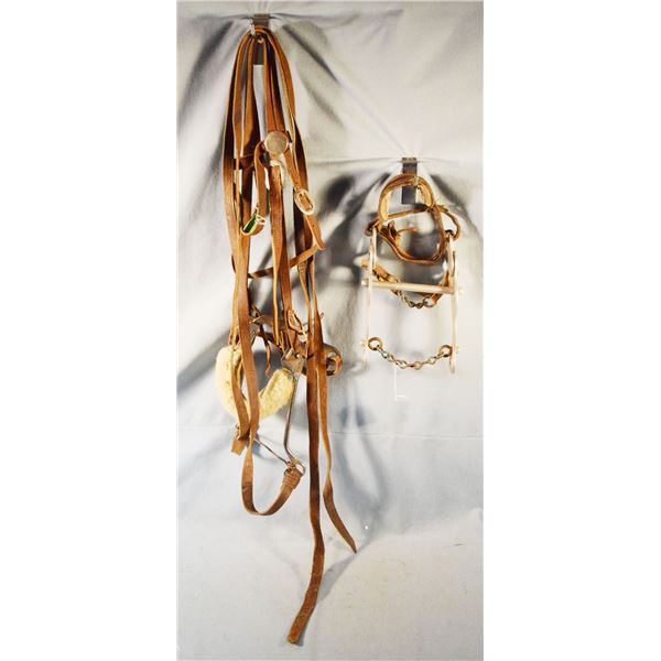 2 pcs: Ricado aluminum hackamore & bridle with hackamore