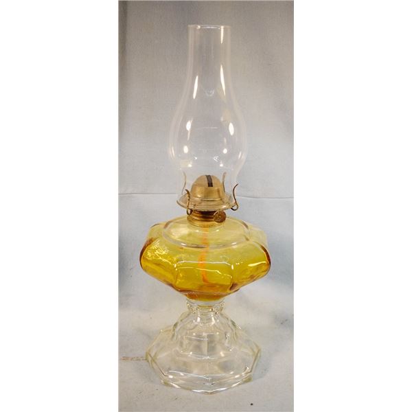 Yellow glass kerosene lamp