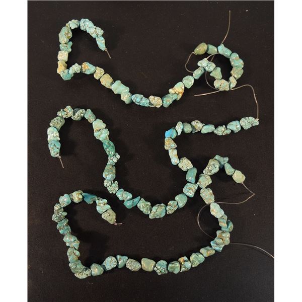 Blue Howlite turquoise nugget strands