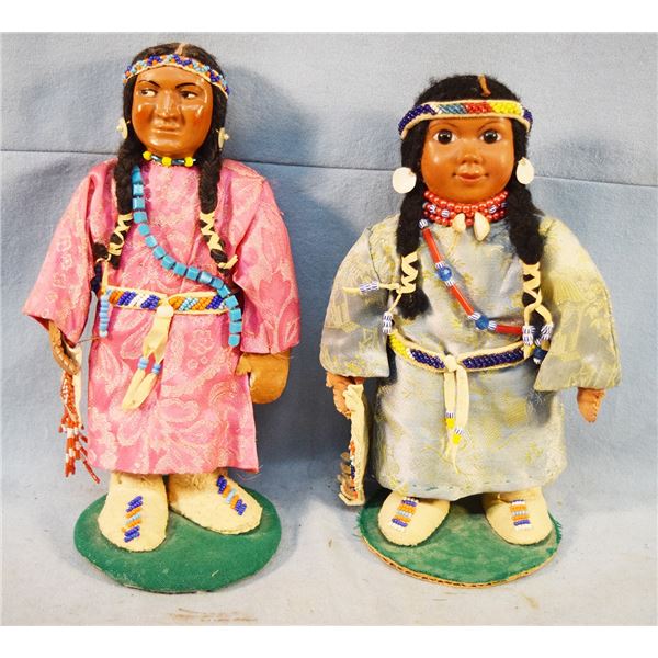 (2) Vintage Native American dolls