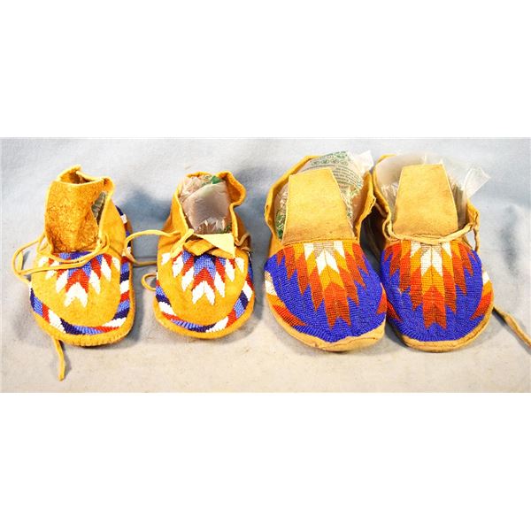 (2) pair of beaded moccasins