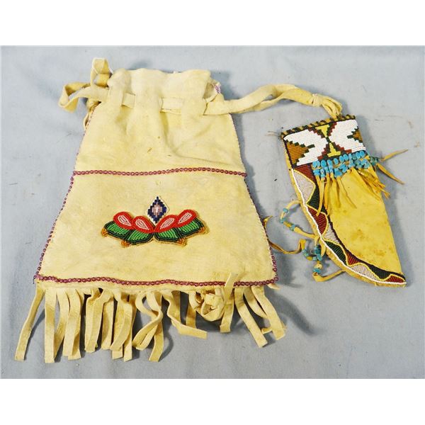 (2) Native American beaded pcs