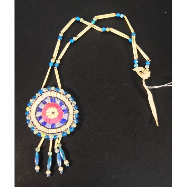 Native American quilled necklace