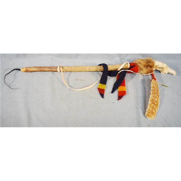 Native American Coyote Skull Ceremonial Talking (Spirit) stick