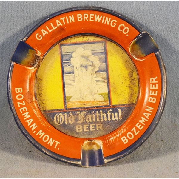Old Faithful Beer" advertising ash tray