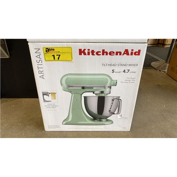 KITCHENAID MODEL KSM150PSPT. ARTISAN 5 QUART 4.7L ELECTRIC COUNTERTOP TILT-HEAD STAND MIXER