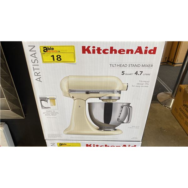 KITCHENAID MODEL KSM150PSAC. ARTISAN 5 QUART 4.7L ELECTRIC COUNTERTOP TILT-HEAD STAND MIXER