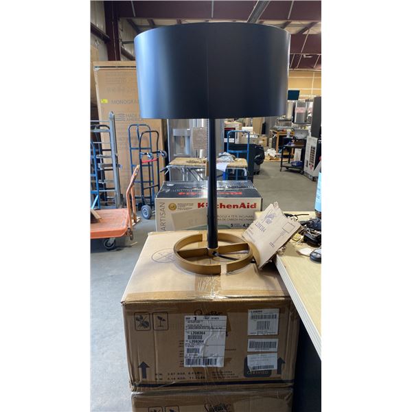2 ASHLEY SIGNATURE DESIGN MODEL L208364. BLACK/GOLD 24" CONTEMPORARY METAL TABLE LAMPS