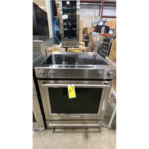 KITCHENAID MODEL YKSEB900ESS7. 30" STAINLESS STEEL SLIDE IN ELECTRIC CONVECTION RANGE WITH GLASS