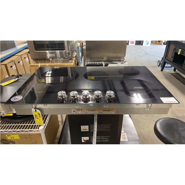 KITCHENAID MODEL KCES556HBL. BLACK 36" 5 BURNER ELECTRIC COOKTOP