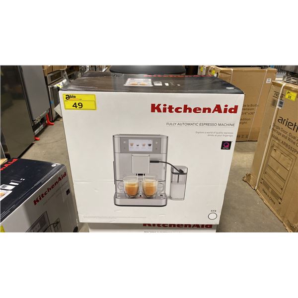 KITCHENAID MODEL KF8. WHITE HIGH END FULLY AUTOMATIC ESPRESSO MACHINE WITH 40+ PRE PROGRAMMED