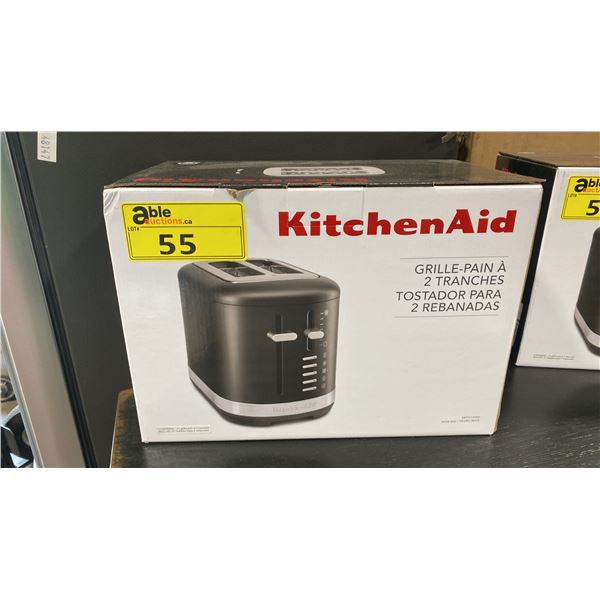 KITCHENAID MODEL KMT2109BM. PREMIUM COUNTERTOP 2 SLICE TOASTER *MATTE BLACK*