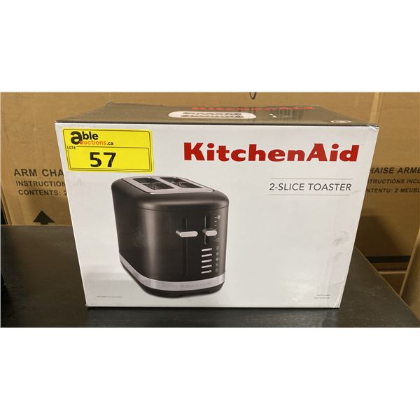 KITCHENAID MODEL KMT2109BM. PREMIUM COUNTERTOP 2 SLICE TOASTER *MATTE BLACK*
