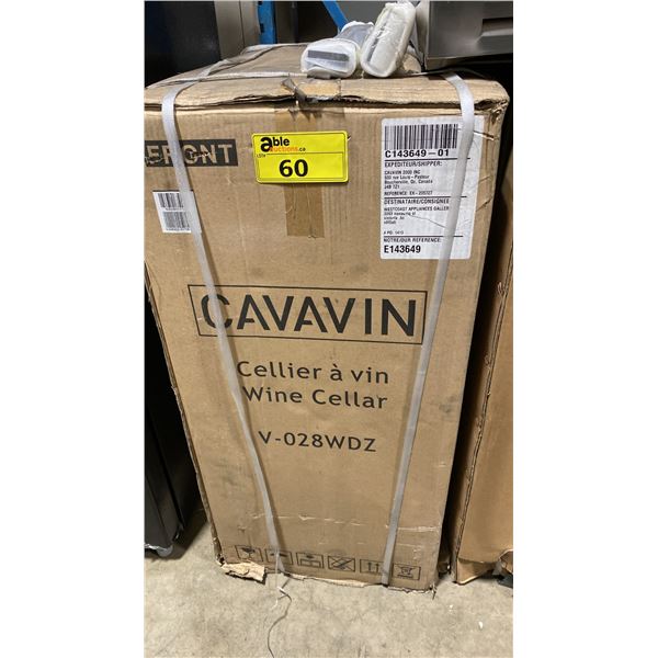 CAVAVIN MODEL V-028WDZ. 24" DUAL ZONE WINE CHILLER - HOLDS UP TO 24 STANDARD WINE BOTTLES