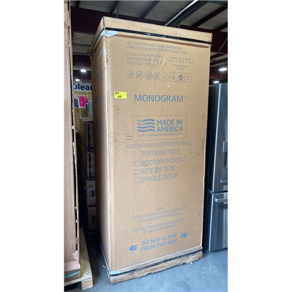MONOGRAM MODEL ZIP360NH. 36" 20.6 CU FT CAPACITY BUILT IN FRENCH DOOR REFRIGERATOR WITH ADVANCED