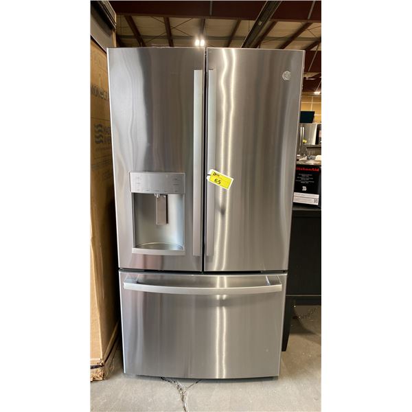G.E APPLIANCES MODEL GYE22GYNJFS. 22.1 CU FT STAINLESS STEEL FRENCH DOOR BOTTOM FREEZER