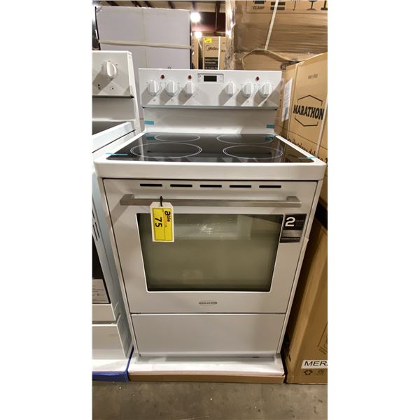 MARATHON MODEL MER245W-2. DELUXE 24" FREESTANDING ELECTRIC RANGE WITH 4 RADIANT ELEMENTS, 2.7 CU FT