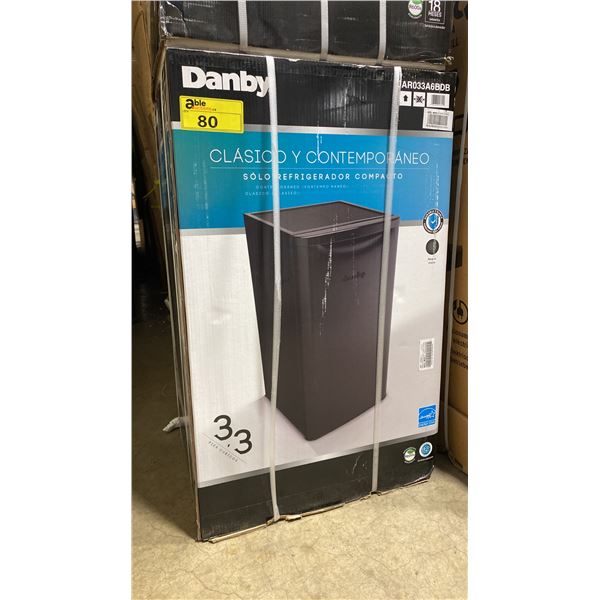 DANBY MODEL DAR033A6BDB. 3.3 CU FT RETRO STYLE COMPACT ALL-REFRIGERATOR *MATTE BLACK* *IN BOX*