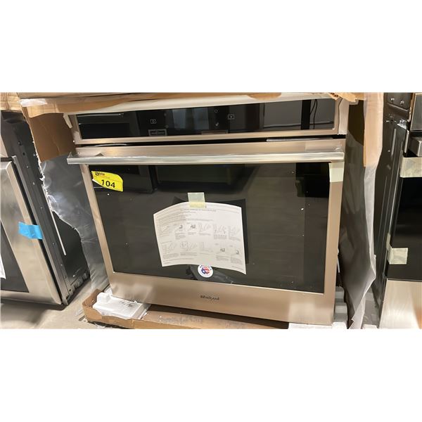WHIRLPOOL MODEL WOSA2EC0HN00. 30" 5 CU FT SMART SINGLE ELECTRIC WALL OVEN WITH SUNSET BRONZE FINISH