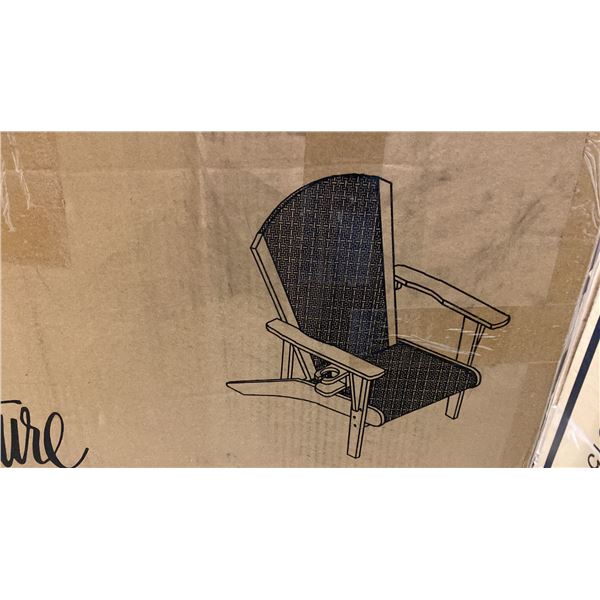 ASHLEY SIGNATURE DESIGN MODEL P204-898. BRADSTREET BAY ADIRONDACK CHAIR- ANTIQUE BEIGE FINISH