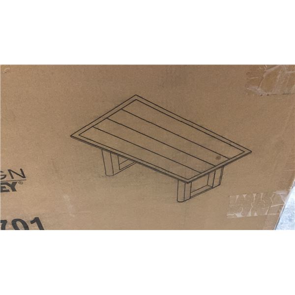 ASHLEY SIGNATURE DESIGN MODEL P671-701. SERENE BAY RECTANGULAR OUTDOOR COCKTAIL TABLE- DARK BROWN