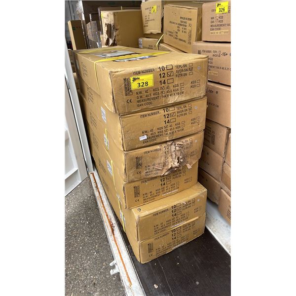6 BOXES OF AVYNA MODEL AVGR-12-SN PROFESSIONAL TRAMPOLINE 12' ENCLOSURES GREY