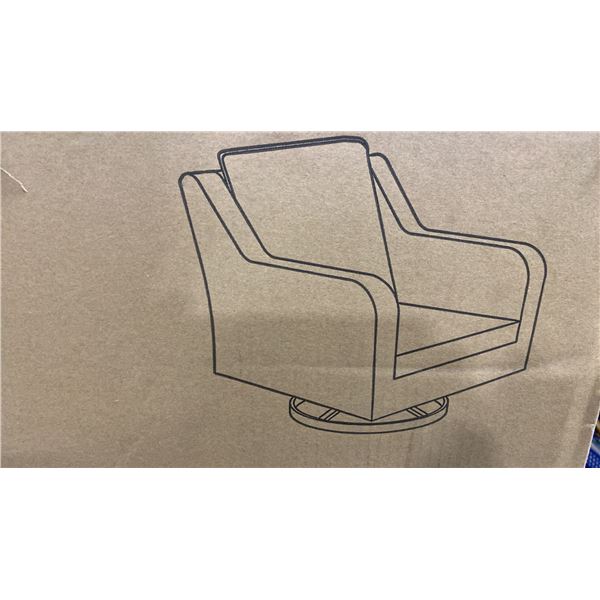 2- SIGNATURE ASHLEY DESIGN MODEL P518-821. ELITE PARK OUTDOOR SWIVEL LOUNGE CHAIRS- MULTI TONE GREY