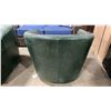 Image 3 : DECOR-REST BENNET-HUDEL GREEN LEATHER SWIVEL STYLE TUB CHAIR