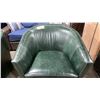 Image 4 : DECOR-REST BENNET-HUDEL GREEN LEATHER SWIVEL STYLE TUB CHAIR