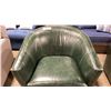 Image 5 : DECOR-REST BENNET-HUDEL GREEN LEATHER SWIVEL STYLE TUB CHAIR