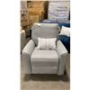 Image 2 : TRUE INNOVATIONS GREY FABRIC SWIVEL STYLE GLIDER RECLINER WITH CUSHION