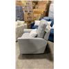 Image 3 : TRUE INNOVATIONS GREY FABRIC SWIVEL STYLE GLIDER RECLINER WITH CUSHION