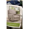 Image 5 : TRUE INNOVATIONS GREY FABRIC SWIVEL STYLE GLIDER RECLINER WITH CUSHION