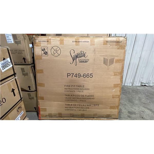 ASHLEY SIGNATURE DESIGN MODEL P749-665 CAST ALUMINUM OUTDOOR PATIO FIRE TABLE *IN BOX*