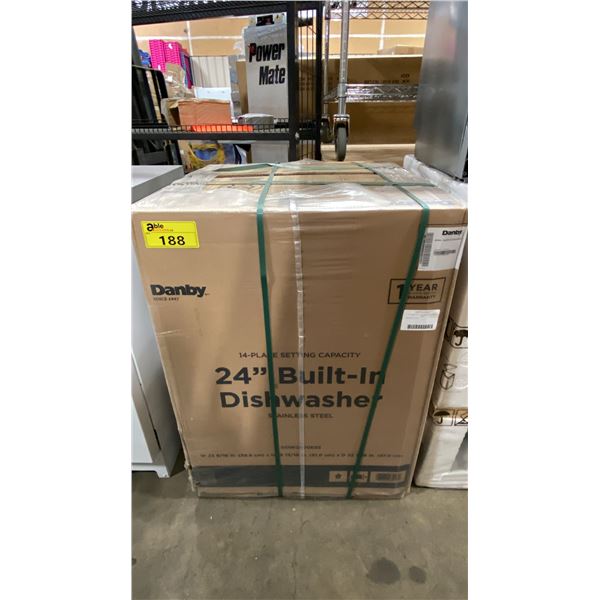 DANBY MODEL DDW2400ESS. 24" STAINLESS STEEL BUILT IN DISHWASHER WITH STAINLESS STEEL TUB, 51 DBA &