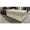 Image 5 : DECOR-REST MODEL 3285 CREAM LEATHER ROLLING STORAGE OTTOMAN
